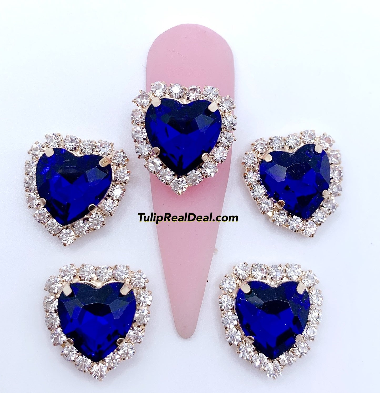 3D Jumpo Heart Bling nail charms 4pcs