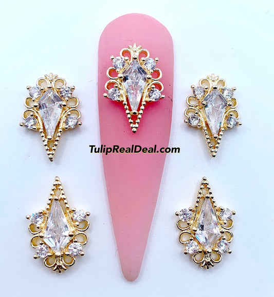 Zircon Bling Fancy 3D nail charms 5pcs