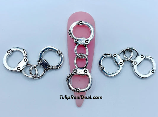 Handcuffs Nail Charms 4pcs