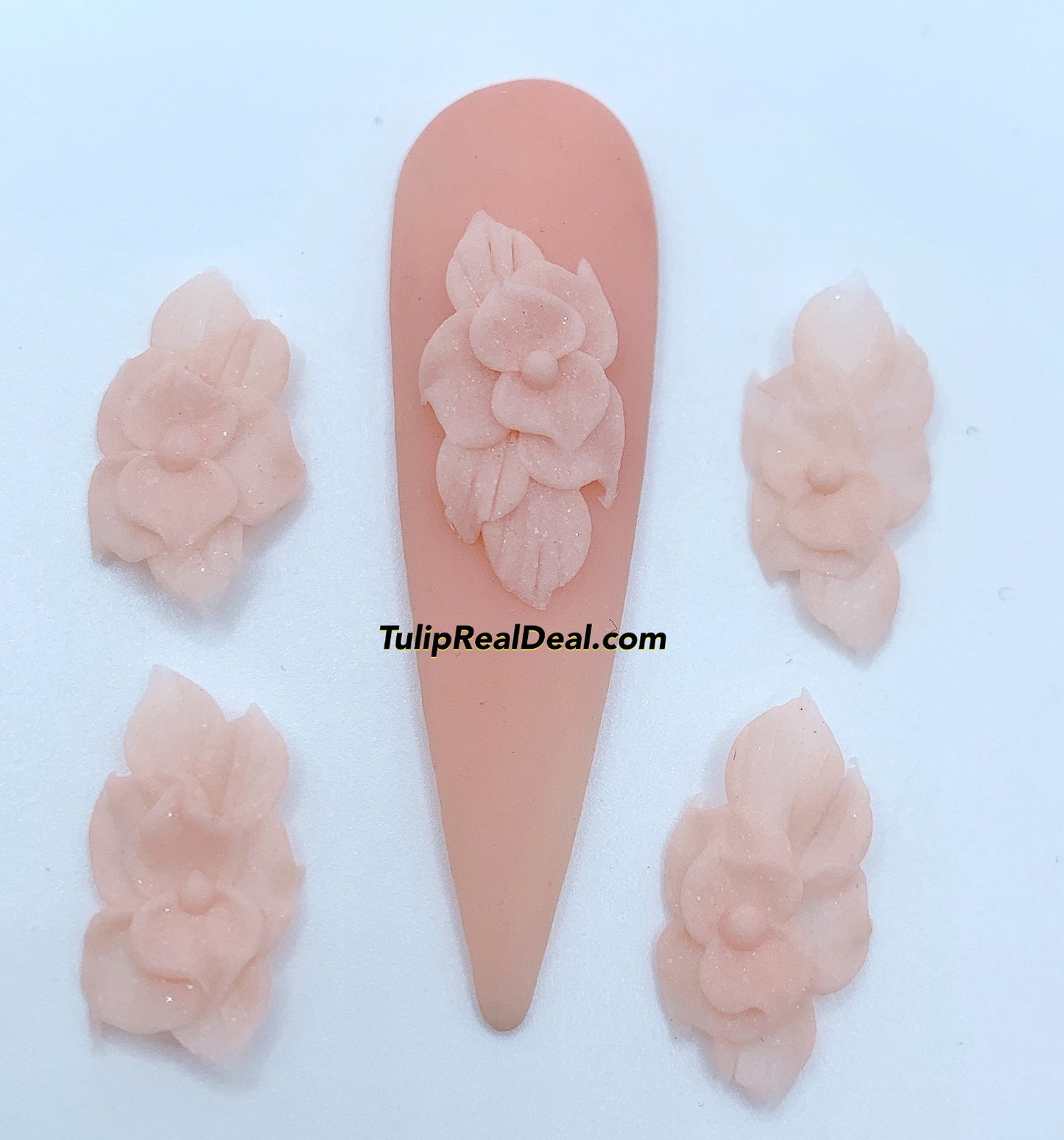 HANDMADE 3D Nude Acrylic Flowers 4pcs