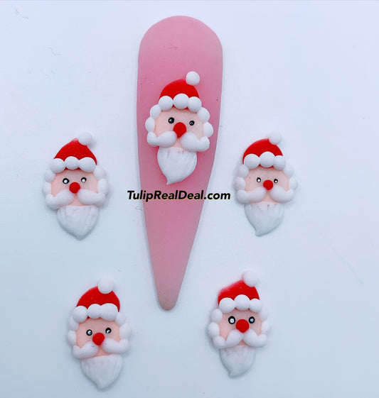 HANDMADE 3D Acrylic Christmas Santa 4pcs