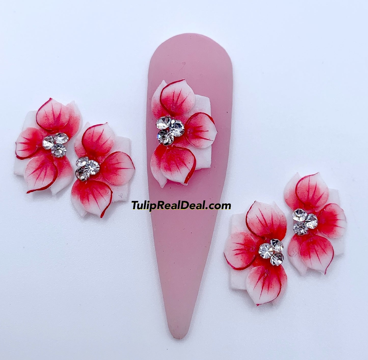 HANDMADE 3D Acrylic Flowers Christmas 4pcs