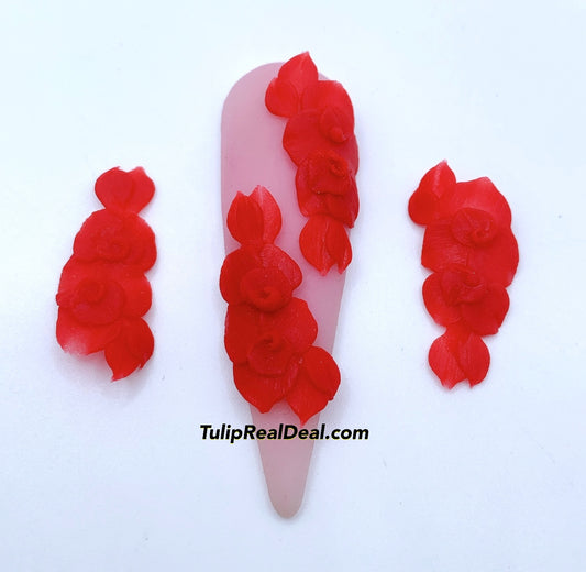 Handmade 3D Acrylic RED ROSE Long Petals Flowers