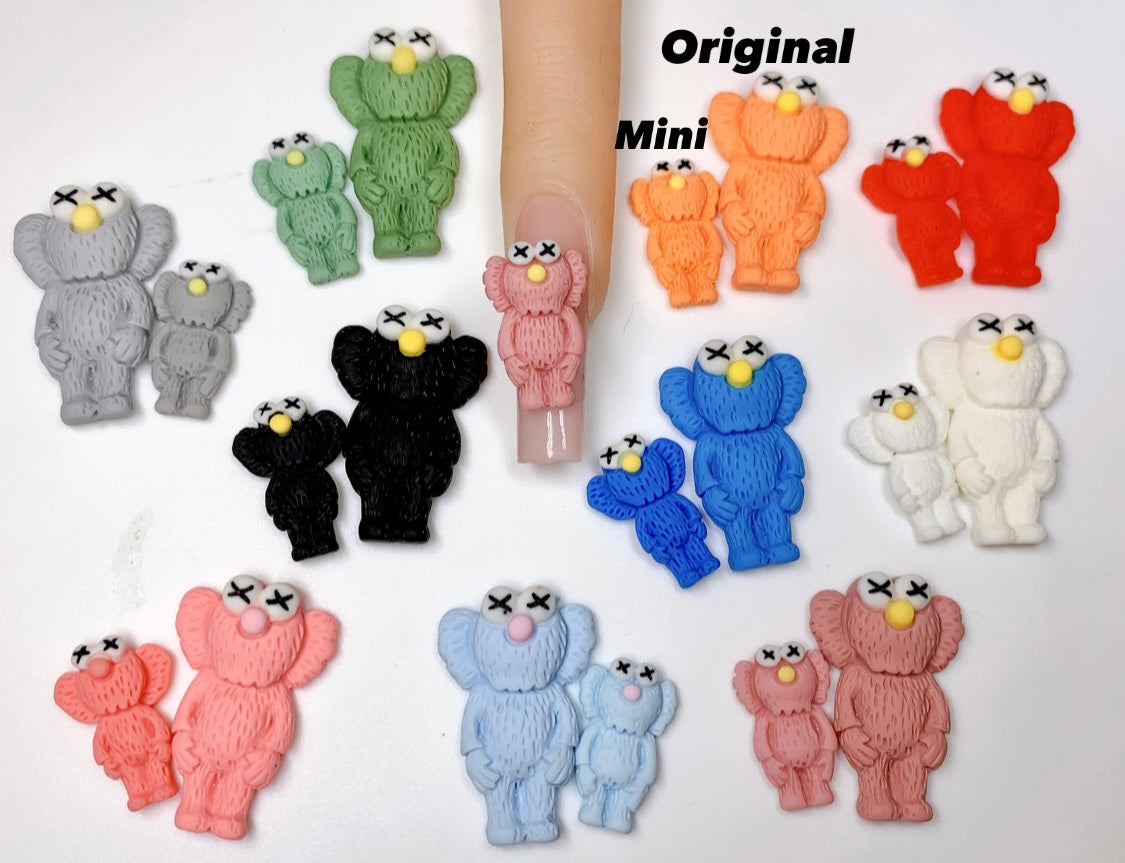 10 colors Mini Kaws 3D charms 4pcs