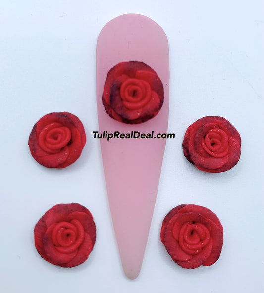 HANDMADE 3D Acrylic Flowers Red Rose 4pcs
