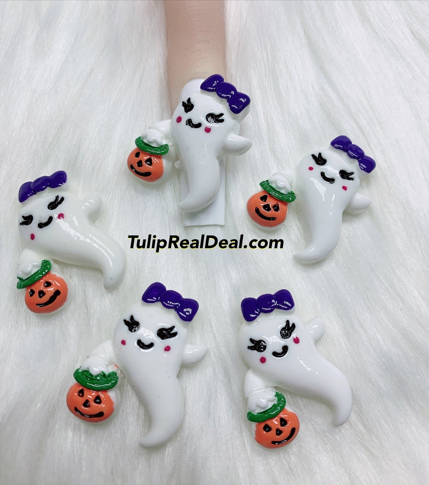 3D Halloween Ghost Charms 4pcs
