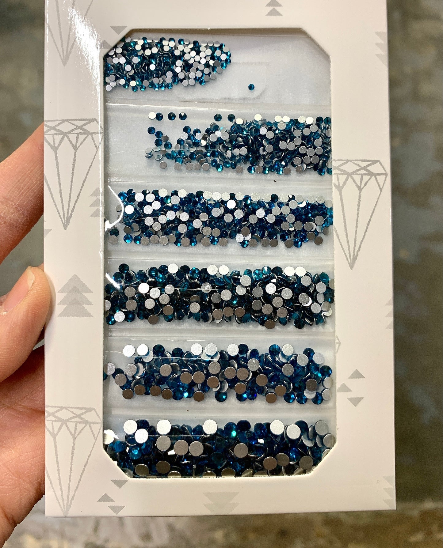 Mixed Crystal Flatback Assorted Pack - Turquoise