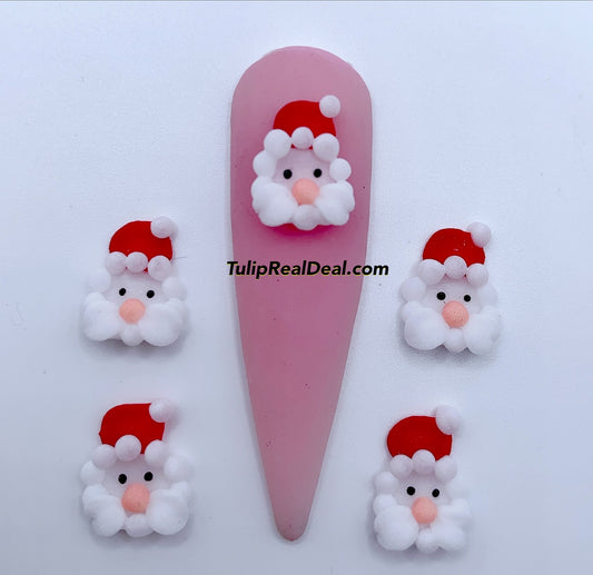 HANDMADE 3D Acrylic Christmas Santa 4pcs