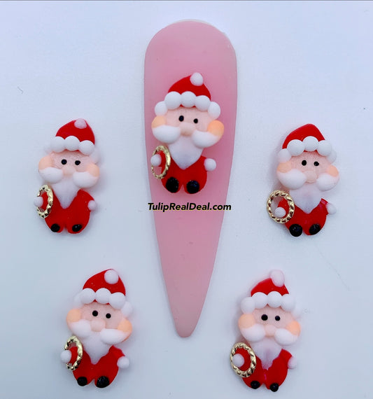 HANDMADE 3D Acrylic Christmas Santa 4pcs