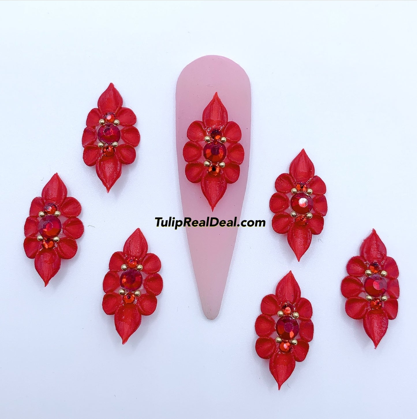 HANDMADE 3D Acrylic Red Flowers