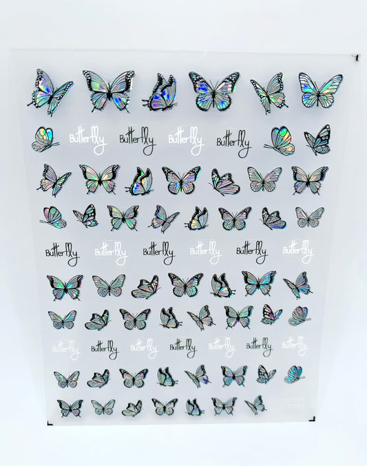 Sticker Holographic Butterflies 1 Sheet
