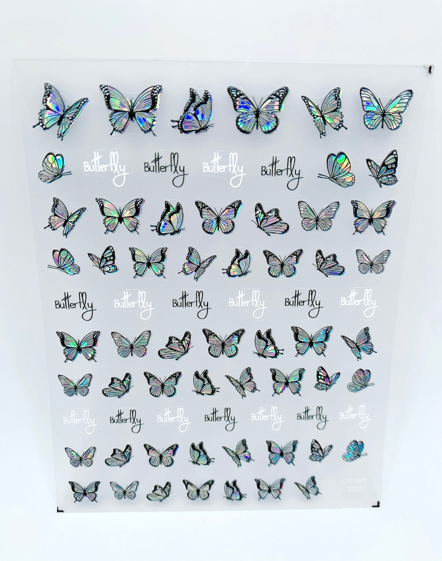 Sticker Holographic Butterflies 1 Sheet