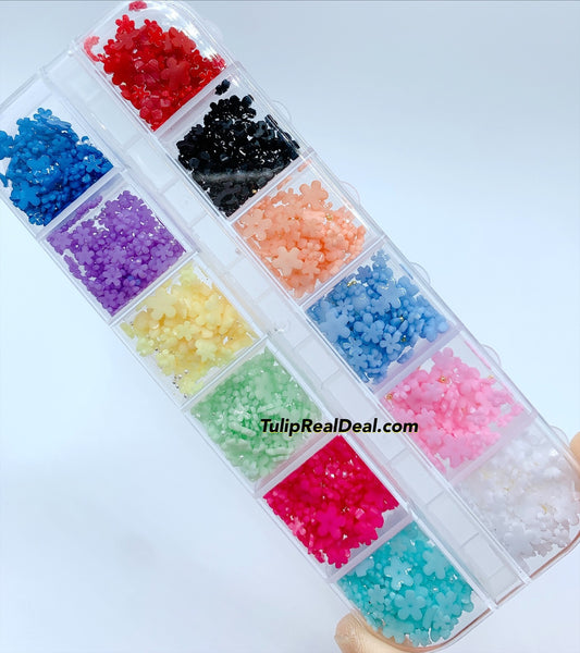 Mini Resin 3D Flowers 12 colors