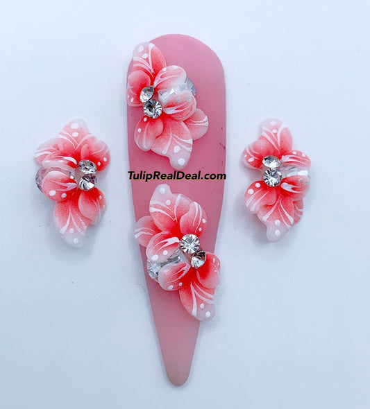 HANDMADE 3D Acrylic Flowers 4pcs