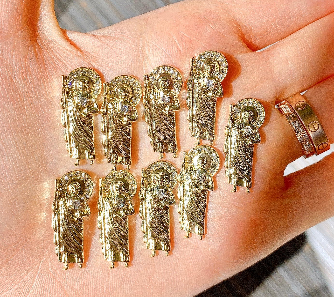 San Judas 3D Bling nail charms
