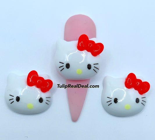 Kawaii Cat heart 3D nail charms 4pcs