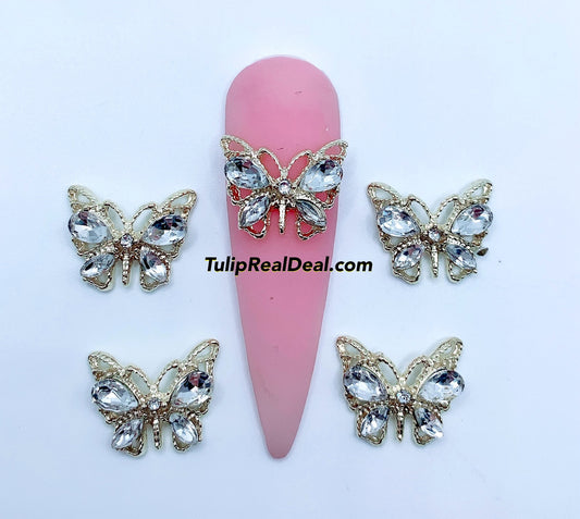 Bling Butterfly 3D charms 5pcs