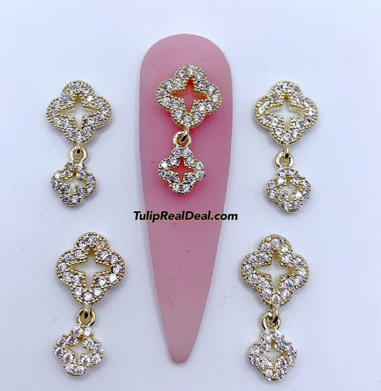 Zircon Dangle charms 4pcs