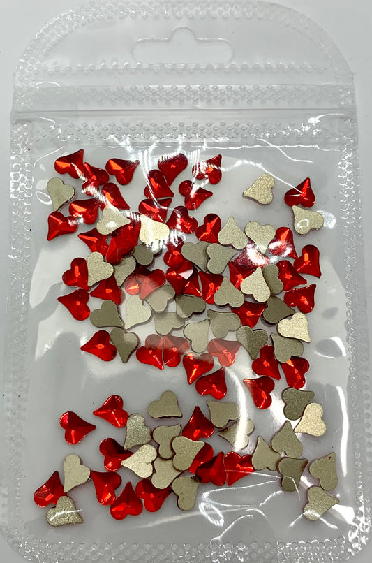 Red Rhinestone Heart tail shape