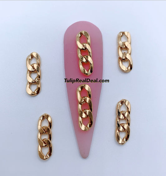 Gold chain 3D nail charms 10pcs