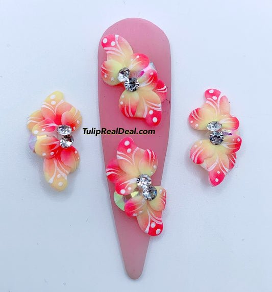 HANDMADE 3D Acrylic Flowers 4pcs