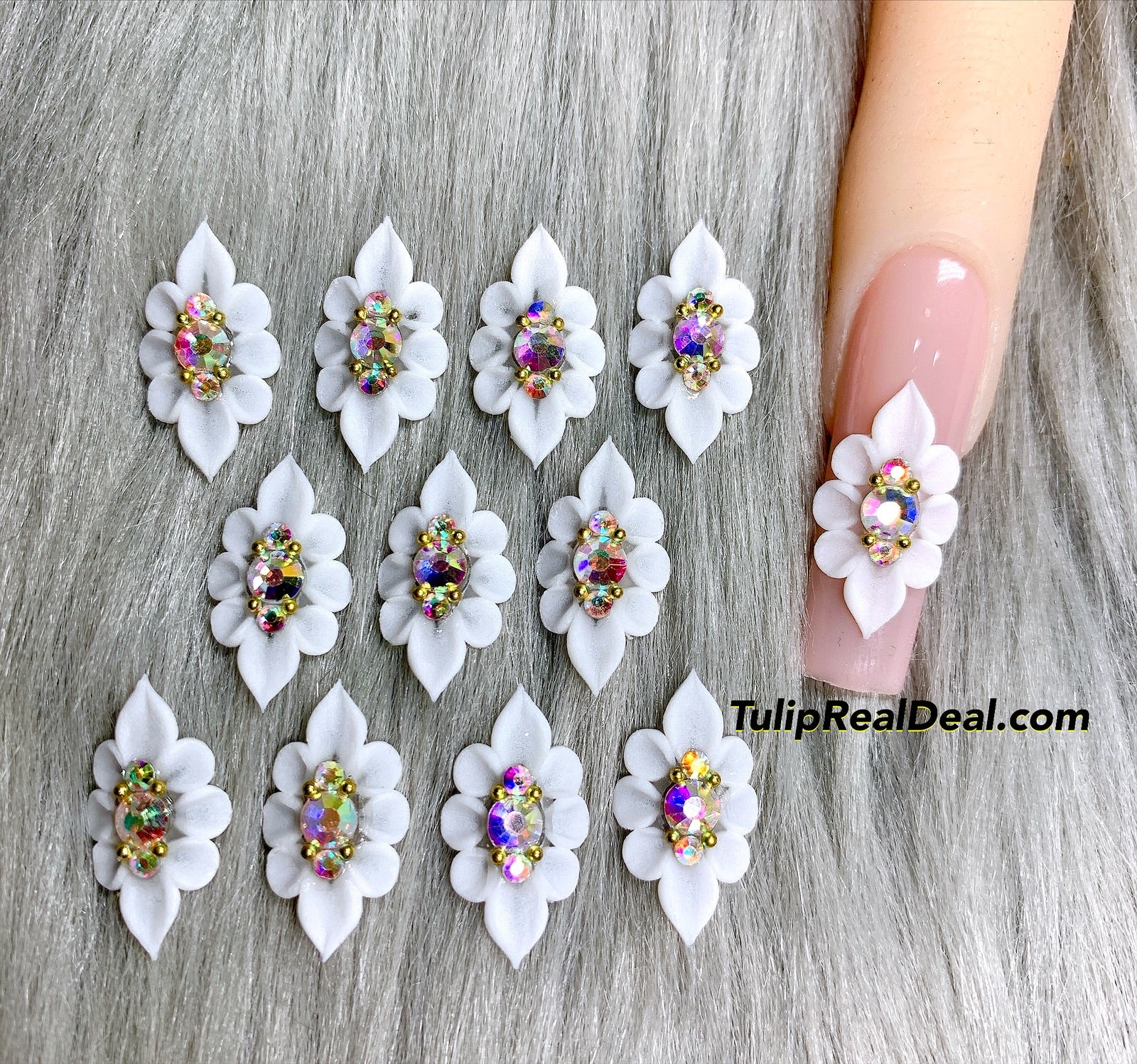 4pcs 3D Acrylic Nail Flowers