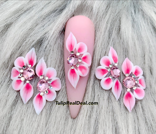 HANDMADE 3D Ombre Pink Acrylic Flowers