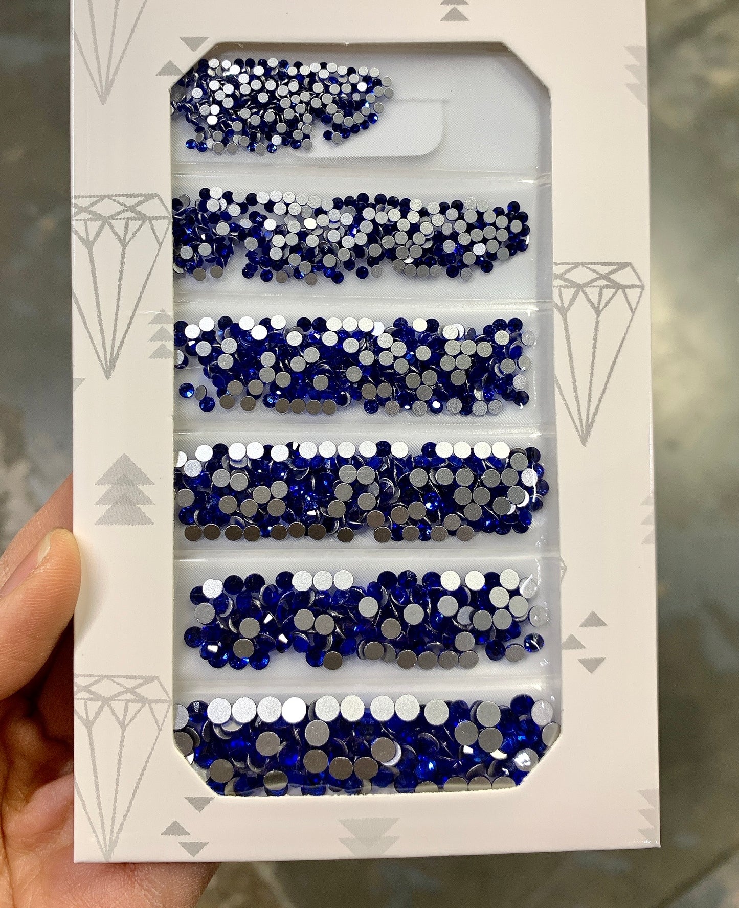 Mixed Crystal Flatback Assorted Pack - Royal Blue