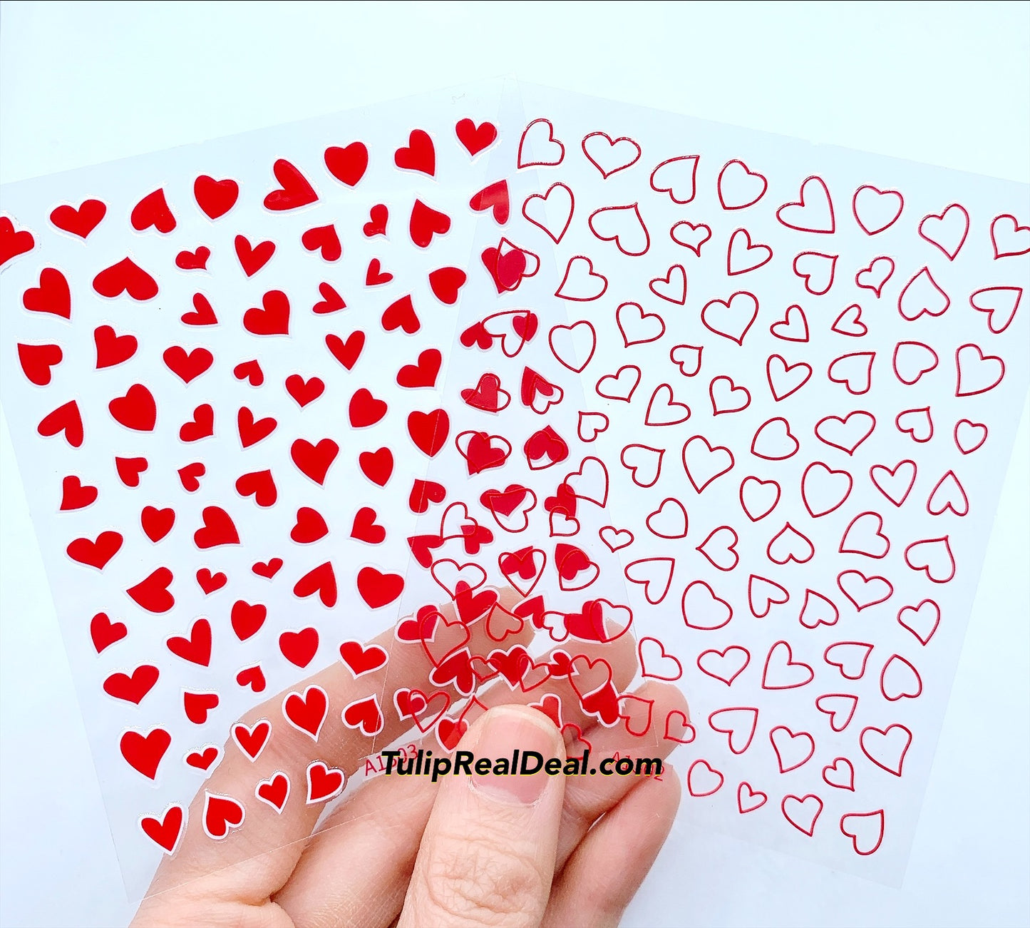 Sticker Valentine Hearts RED