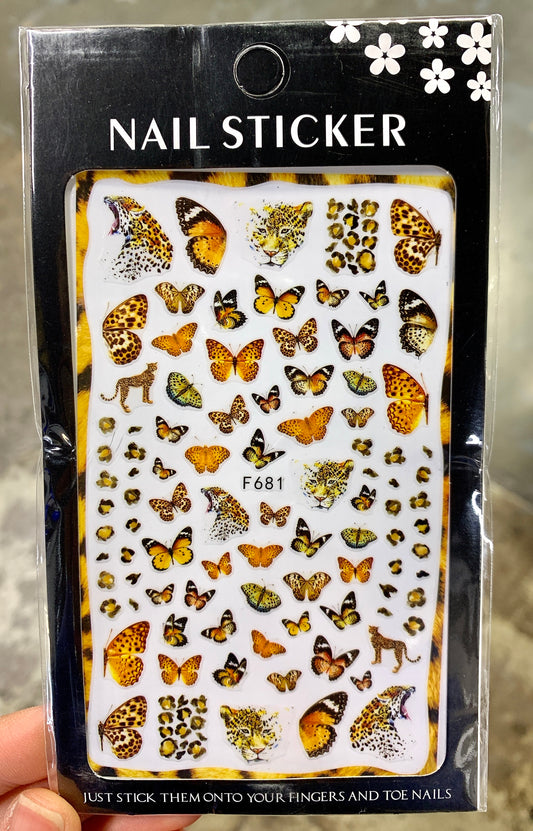 Sticker Butterflies Leopard Prints